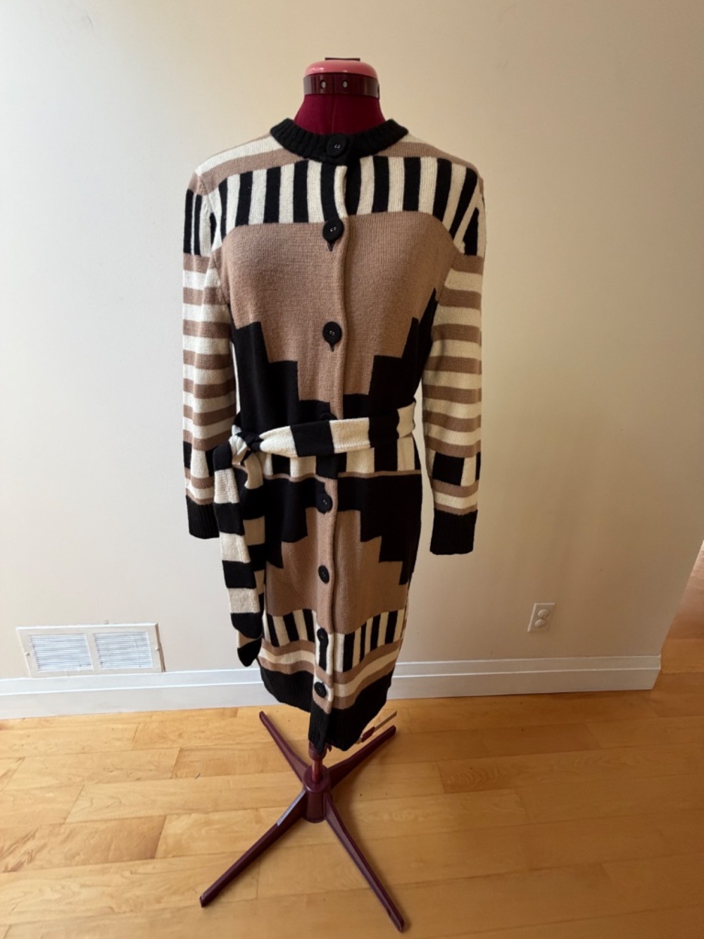 Marimekko - Noora Niinikoski - 100% wool sweater dress/long cardigan - Size S